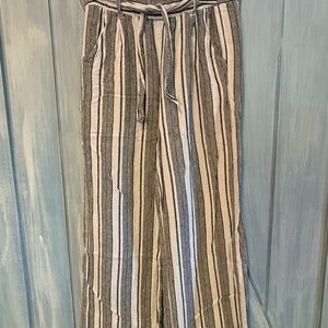 Rewind Black and White Linen Pants